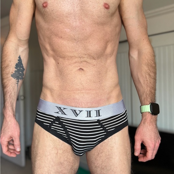 Other - Men's Black and White Striped Briefs